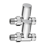 Cutout image of Redroom by Barwick Chrome Straight Round Manual Radiator Valves